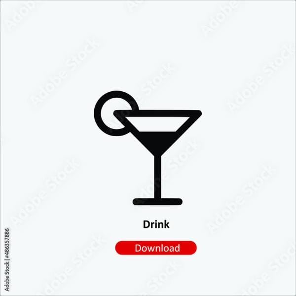 Obraz Drink - icon vector icon. Editable stroke. Linear style sign for use web design and mobile apps, logo. Symbol illustration. Pixel vector graphics - Vector
