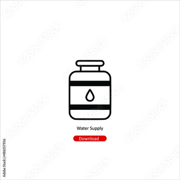 Obraz Water Supply - icon vector icon. Editable stroke. Linear style sign for use web design and mobile apps, logo. Symbol illustration. Pixel vector graphics - Vector