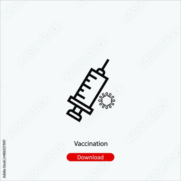 Obraz Vaccination - icon vector icon. Editable stroke. Linear style sign for use web design and mobile apps, logo. Symbol illustration. Pixel vector graphics - Vector
