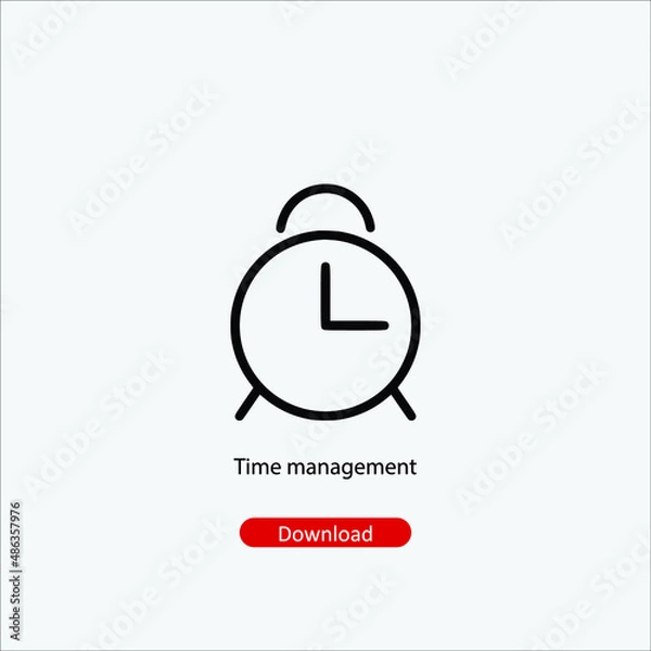 Obraz Time management - icon vector icon. Editable stroke. Linear style sign for use web design and mobile apps, logo. Symbol illustration. Pixel vector graphics - Vector