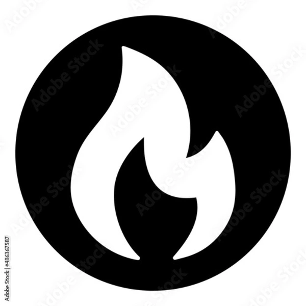 Fototapeta Flame Flat Icon Isolated On White Background