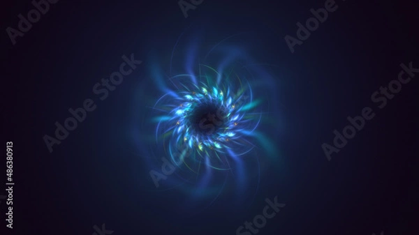 Fototapeta 3D rendering abstract round light background
