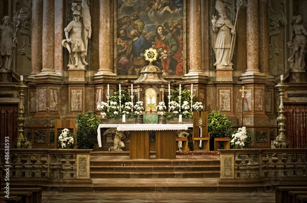 Fototapeta Altar in an Abbey in Austria