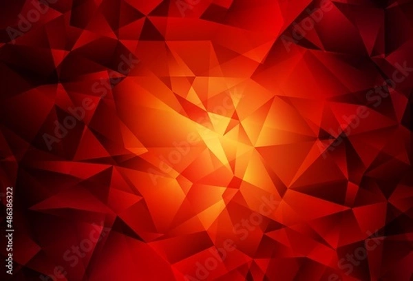 Obraz Dark Red vector abstract polygonal pattern.