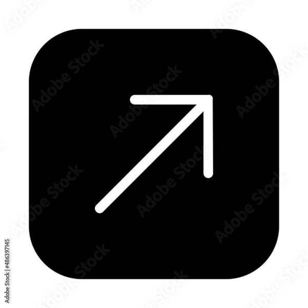 Fototapeta up right icon - solid style