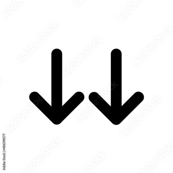 Fototapeta down icon - outline style