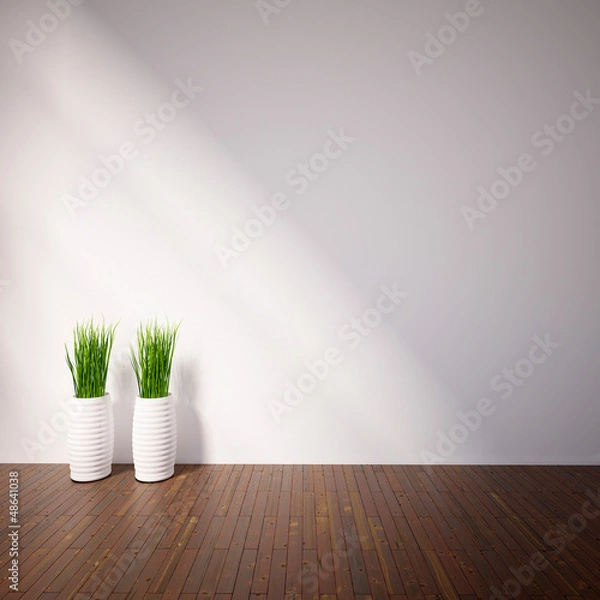Fototapeta empty interior with plants