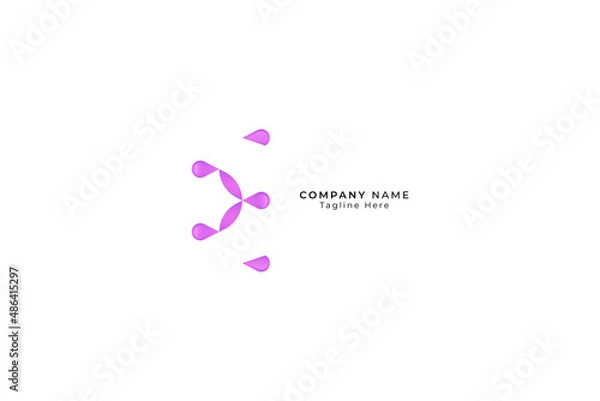 Obraz  Letter E pink color creative and simple dot fashion design Modern business logo