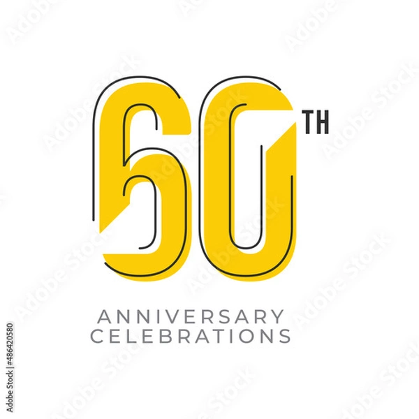 Fototapeta 60 Th Anniversary Celebration Vector Template Design Illustration