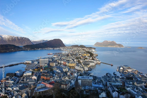 Obraz オーレスンの美しい町並み（ノルウエー）