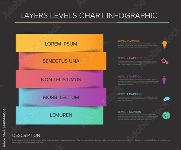 Fototapeta Layers levels infographic template