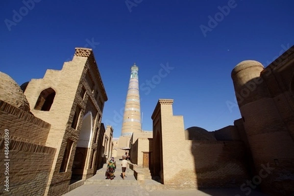 Obraz ウズベキスタン・ヒヴァ イチャン カラを歩く