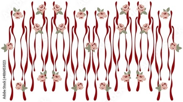 Obraz Floral abstract seamless vector pattern - border