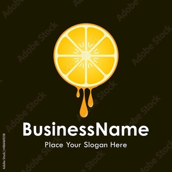 Fototapeta orange fruit vector logo design. suitable for business, web, healthy, food and art