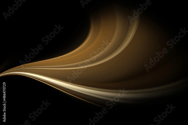 Obraz Abstract fractal golden brown wave on a dark background