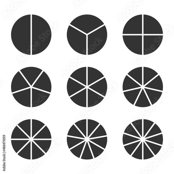 Fototapeta Circle segments set. Vector