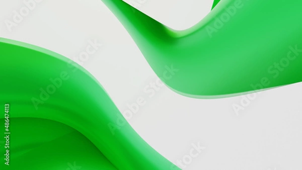 Fototapeta Abstract green background with waving geometry. 3d illustration