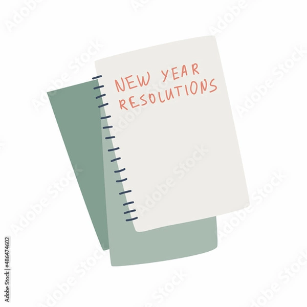 Fototapeta New Year resolutions. Open spiral notepad. You can make any entries in it. Productive day and productive life concept.