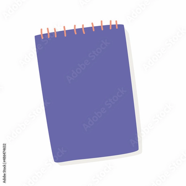 Fototapeta Purple notepad on a spiral. You can make any notes in it. Productive day and productive life concept.