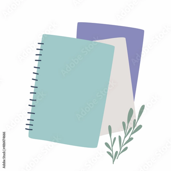 Fototapeta Spiral notebook with notes and decor. Red Book. Goal setting, time planning, wish diary.