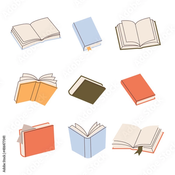 Obraz Collection hand drawn book elements for your design