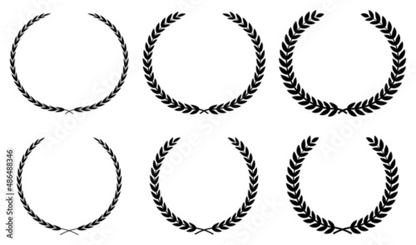 Fototapeta Vector laurel wreath frame icon isolated