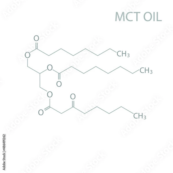 Fototapeta Medium-chain triglycerides (MCT) oil molecular skeletal chemical formula