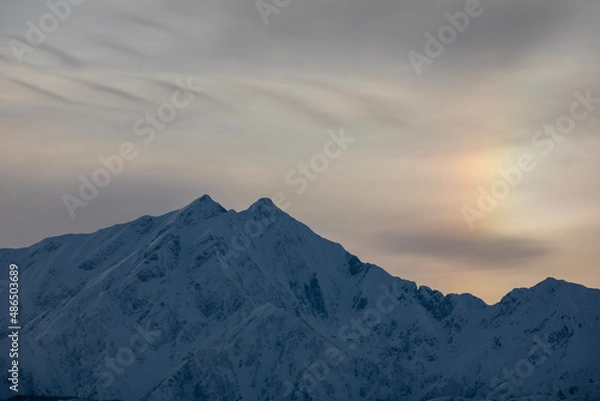 Fototapeta sunset in the mountains