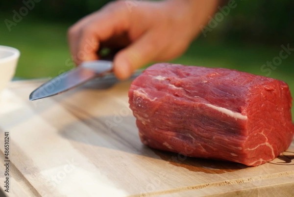 Obraz Steak schneiden