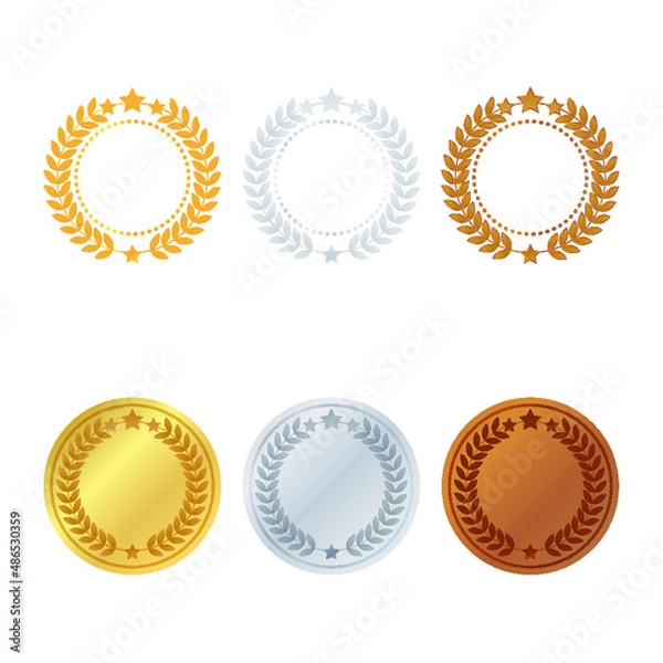 Fototapeta 뺏지 라벨 세트(A-메달)_금, 은, 동