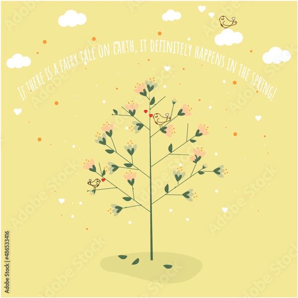 Fototapeta spring greeting card