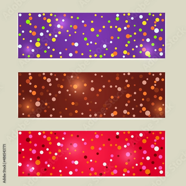 Fototapeta Banner Set with Colorful Dot Splash