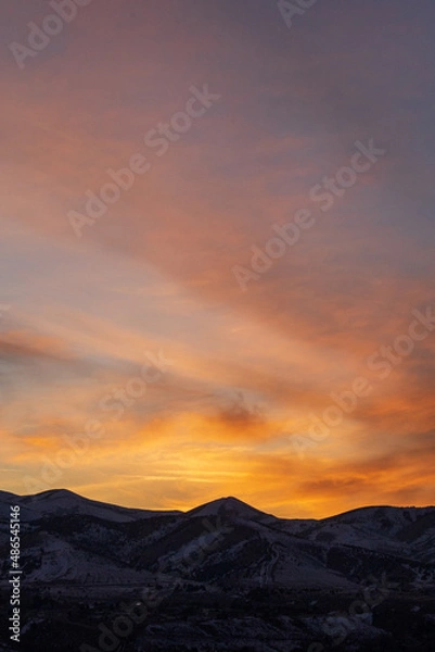 Obraz sunset over the mountains