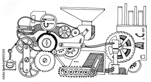 Obraz Mechanism Hand Drawn