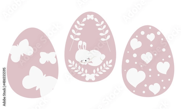 Fototapeta Cute easter bunny illustration flat style