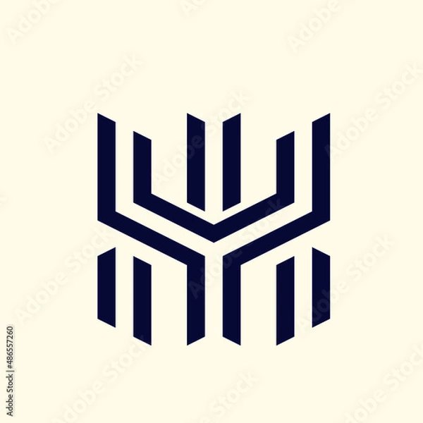 Fototapeta YK monogram logo.Letter y, letter k typographic icon.Lettering sign isolated on light background.Alphabet initials.Modern, design, geometric, web, tech style characters.