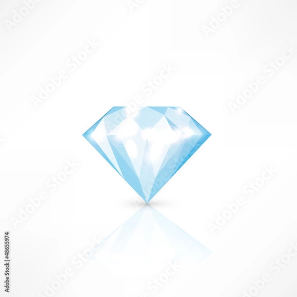 Obraz Diamond isolated on white. vector illustration