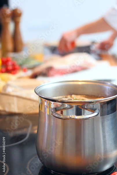 Obraz Saucepan with soup