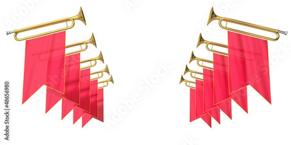 Obraz fanfary na białym tle