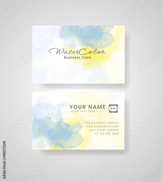 Obraz Watercolor business card. vector EPS 10.