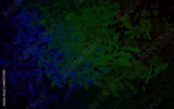 Obraz Dark Blue, Green vector doodle layout with leaves, branches.