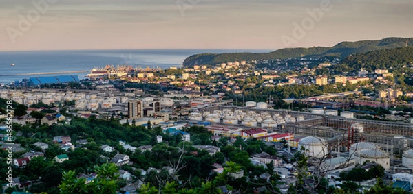 Obraz Russia, Krasnodar Territory, panorama of the city of Tuapse.