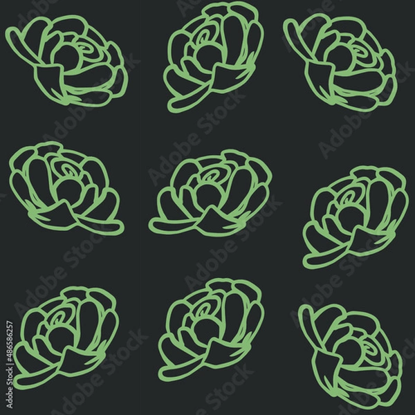 Obraz background pattern with roses for printing 