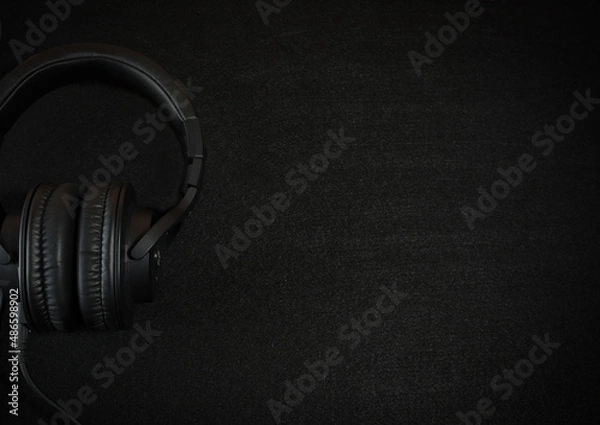 Obraz headphones on black