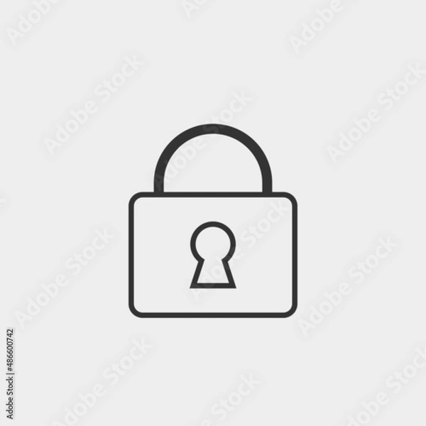 Fototapeta Lock pad vector icon illustration sign