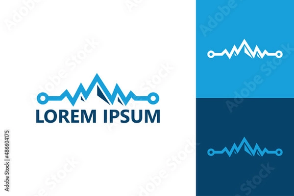 Obraz Pulse mountain logo template design vector