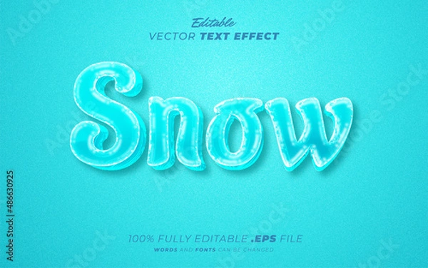 Fototapeta Snow editable text effect