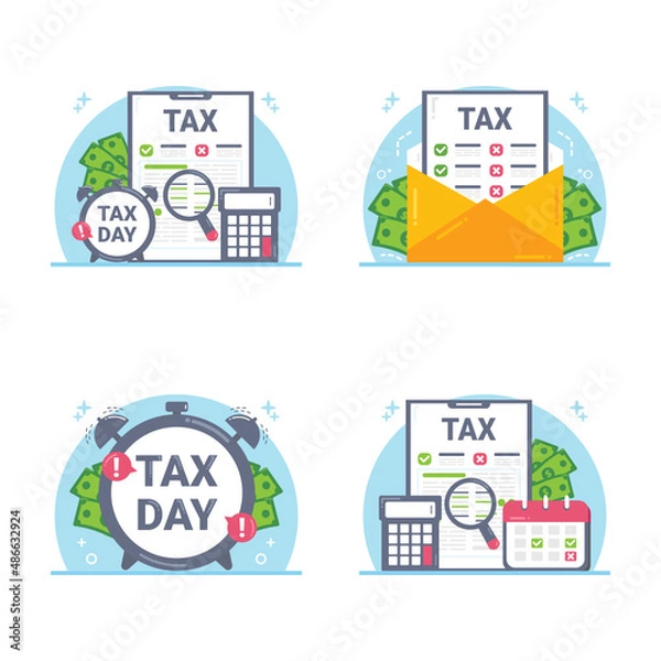 Obraz Set of Tax Elements Illustration