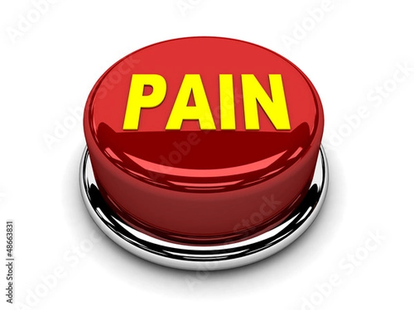 Fototapeta 3d button red pain stop push