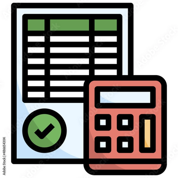 Fototapeta AUDIT filled outline icon,linear,outline,graphic,illustration